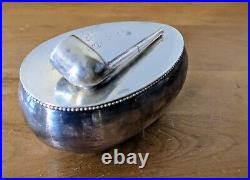 Silver Plate Vintage Whimsical Pipe Figural Tobacco Humidor Derby Scarce Form