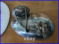 Silver Plate Vintage Whimsical Pipe Figural Tobacco Humidor Derby Scarce Form