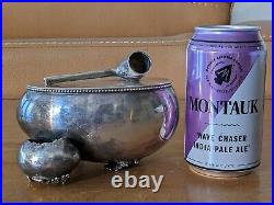 Silver Plate Vintage Whimsical Pipe Figural Tobacco Humidor Derby Scarce Form