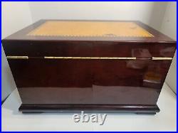 Solana 75-100 Cigar Gloss Rosewood Wood Inlay Humidor Key Lock. Please Read