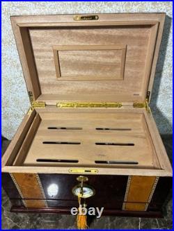 Solana Desktop Cigar Humidor with Rose Wood Finish Holds 100 Cigars