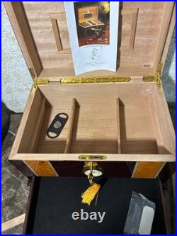 Solana Desktop Cigar Humidor with Rose Wood Finish Holds 100 Cigars