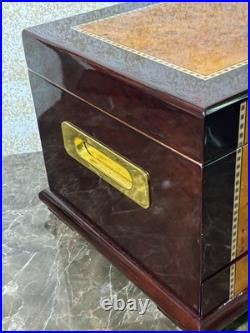 Solana Desktop Cigar Humidor with Rose Wood Finish Holds 100 Cigars