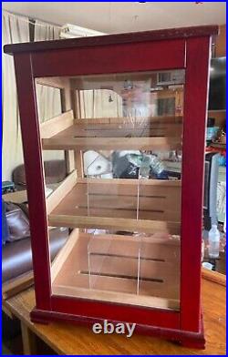 Solid Wood Cigar Display Case Humidor Trays Dividers