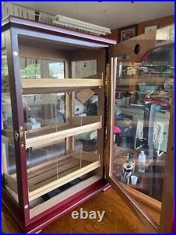 Solid Wood Cigar Display Case Humidor Trays Dividers