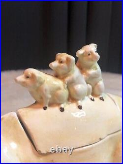 Stately Mother Pig. Majolica Humidors, VICTORIAN, France, Austria, Ger. &Czech