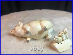 Stately Mother Pig. Majolica Humidors, VICTORIAN, France, Austria, Ger. &Czech