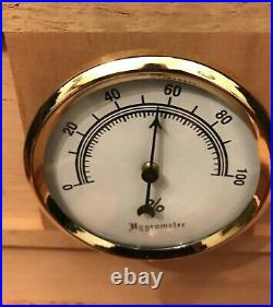 Stunning vintage pipe tobacco humidor burl wood with hygrometer and lock and key