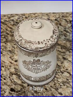 Super Rare GENUINE SPAIN PARTAGAS TOBACCO PORCELAIN CIGAR HUMIDOR JAR 1920s