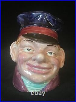 TOBACCO JAR Antique Majolica SMILING BOY WITH CAP Humidor Austria Early 20th C