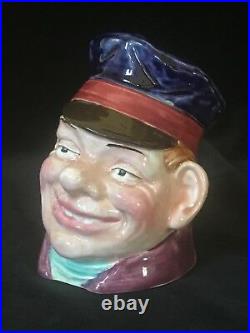 TOBACCO JAR Antique Majolica SMILING BOY WITH CAP Humidor Austria Early 20th C