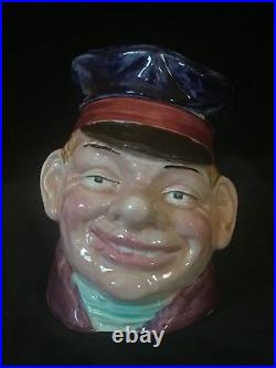 TOBACCO JAR Antique Majolica SMILING BOY WITH CAP Humidor Austria Early 20th C