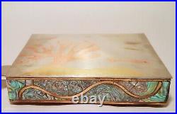 TROPICAL FISH CORAL vtg abalone playing cards tobacco humidor jewelry box mexico