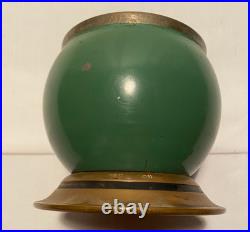 The Commodor Set of Two Cigar Humidor and Ash Container Brass/Green Vintage