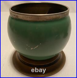 The Commodor Set of Two Cigar Humidor and Ash Container Brass/Green Vintage
