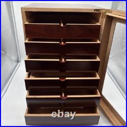Thompson 7 Drawer Mahogany Cherry Counter Top Desk Humidor Cabinet Thompson 7 Drawer Mahogany Cherry Counter Top Desk Humidor Cabinet