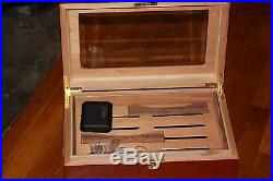 Thompson Cigar humidor with Glass top Large Locking with Key