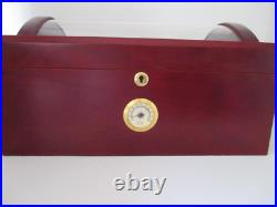 Thompson Co. 1915 Cigar Humidor Cherry Finish 2 Tier Glass Barrel Top