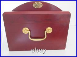 Thompson Co. 1915 Cigar Humidor Cherry Finish 2 Tier Glass Barrel Top