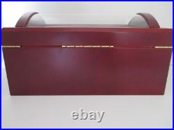 Thompson Co. 1915 Cigar Humidor Cherry Finish 2 Tier Glass Barrel Top