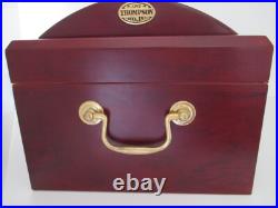Thompson Co. 1915 Cigar Humidor Cherry Finish 2 Tier Glass Barrel Top