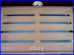 Thompson Co. 1915 Cigar Humidor Cherry Finish 2 Tier Glass Barrel Top