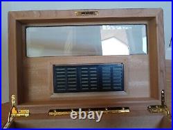 Thompson & Co 1915 Glass-Top Wood Desktop Cigar Digital Humidor Box Cherry