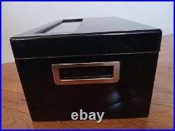 Thompson & Co 1915 Glass-Top Wood Desktop Cigar Digital Humidor Box Cherry