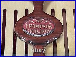 Thompson & Co 1915 Large Glass-Top Wood Desktop Cigar Humidor