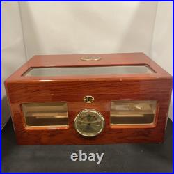 Thompson & Co Group The Valencia Glass Top Cigar Humidor Cherry Wood