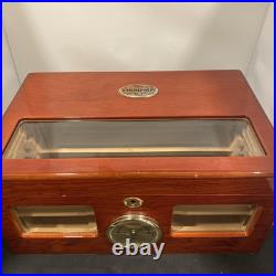 Thompson & Co Group The Valencia Glass Top Cigar Humidor Cherry Wood