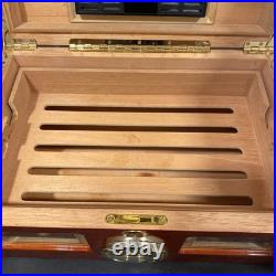 Thompson & Co Group The Valencia Glass Top Cigar Humidor Cherry Wood