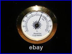 Tobacco 15 3/4 X 9 3/4 X 8 3/4 High Key Lock Cigar Humidor Hygrometer