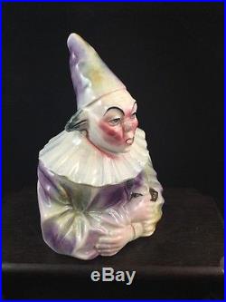 Tobacco Porcelain Jar Austrian, Clown Figurine