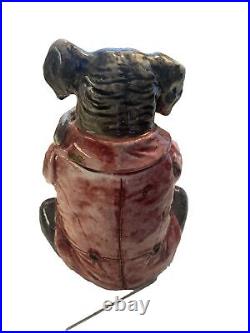 Tobacco Snuff Jar Humidor Majolica Antique 19th Century Elephant Figural