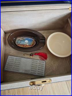 Tommy Bahama BARREL BLEND cigar humidor mahogany WITH ASHTRAY and KEY RARE