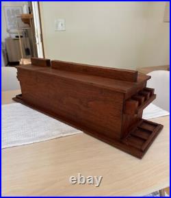 UNIQUE Vintage Custom Walnut Pipe Tobacco Humidor Wood Arts Crafts Mid Century