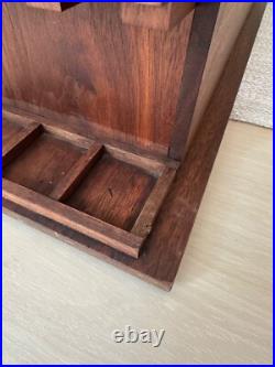 UNIQUE Vintage Custom Walnut Pipe Tobacco Humidor Wood Arts Crafts Mid Century