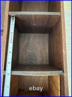 UNIQUE Vintage Custom Walnut Pipe Tobacco Humidor Wood Arts Crafts Mid Century