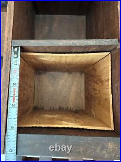 UNIQUE Vintage Custom Walnut Pipe Tobacco Humidor Wood Arts Crafts Mid Century