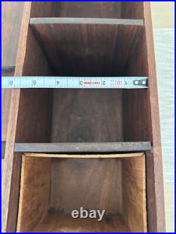 UNIQUE Vintage Custom Walnut Pipe Tobacco Humidor Wood Arts Crafts Mid Century