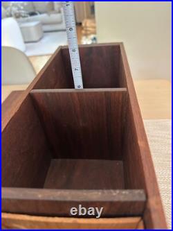 UNIQUE Vintage Custom Walnut Pipe Tobacco Humidor Wood Arts Crafts Mid Century