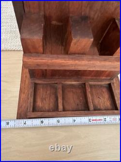 UNIQUE Vintage Custom Walnut Pipe Tobacco Humidor Wood Arts Crafts Mid Century