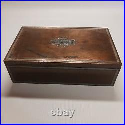 USA made Antique Arts + Crafts Heintz Sterling on Bronze Humidor Box 1912-1930