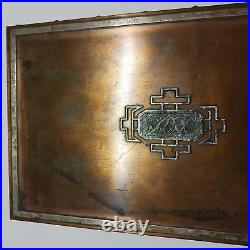 USA made Antique Arts + Crafts Heintz Sterling on Bronze Humidor Box 1912-1930