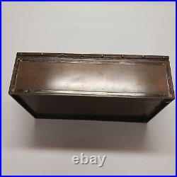 USA made Antique Arts + Crafts Heintz Sterling on Bronze Humidor Box 1912-1930