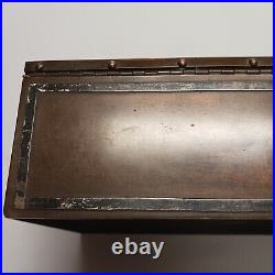 USA made Antique Arts + Crafts Heintz Sterling on Bronze Humidor Box 1912-1930