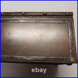 USA made Antique Arts + Crafts Heintz Sterling on Bronze Humidor Box 1912-1930