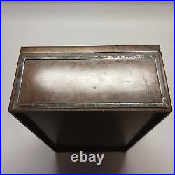 USA made Antique Arts + Crafts Heintz Sterling on Bronze Humidor Box 1912-1930