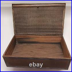 USA made Antique Arts + Crafts Heintz Sterling on Bronze Humidor Box 1912-1930